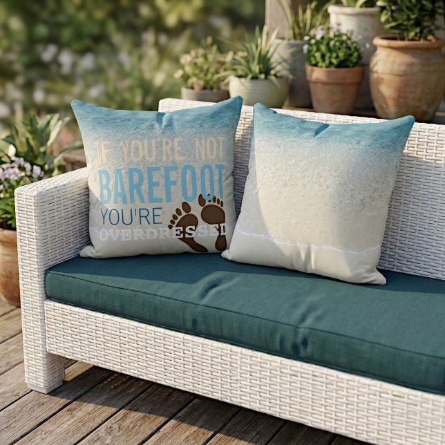 Coussin Turquoise Bleu Aqua Océan Surf Vagues Extérieur  (Créateur téléchargé)