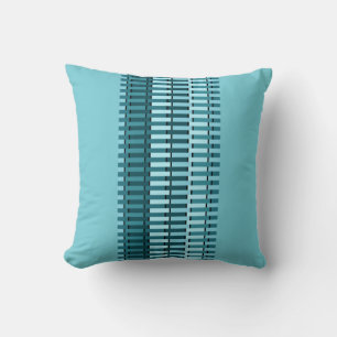 Coussin Turquoise Bleu élégant Abstrait moderne Motif en b