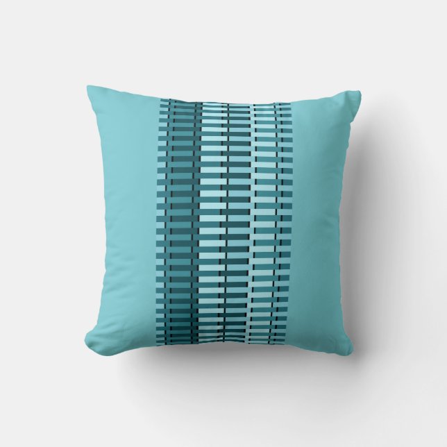 Coussin Turquoise Bleu élégant Abstrait moderne Motif en b (Recto)