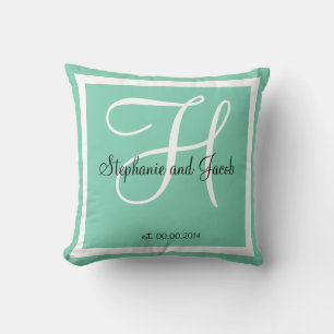 Coussin turquoise bleu vert mer coutume Mariage gardien co