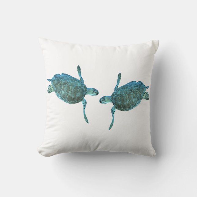 Coussin Turquoise Blue Sea Turtles Ocean Elegant Beach (Recto)