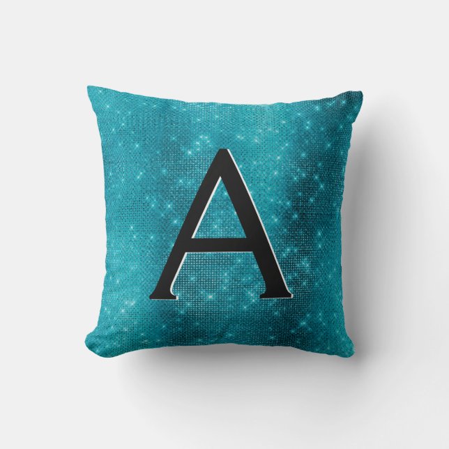 Coussin Turquoise Blue Sparkle (Recto)