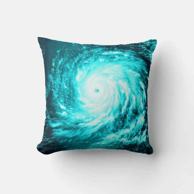 Coussin Turquoise Blue Spiral Water Whirlpool (Recto)