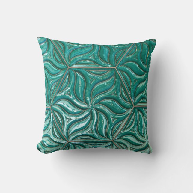 Coussin Turquoise céramique mur textureabstract, archit (Recto)