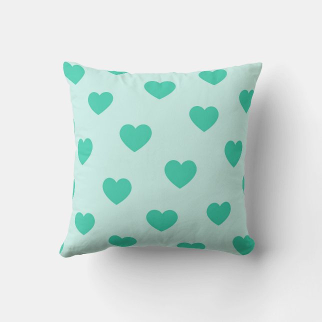Coussin Turquoise Confortable Moderne Romantique Chic Cœur (Verso)
