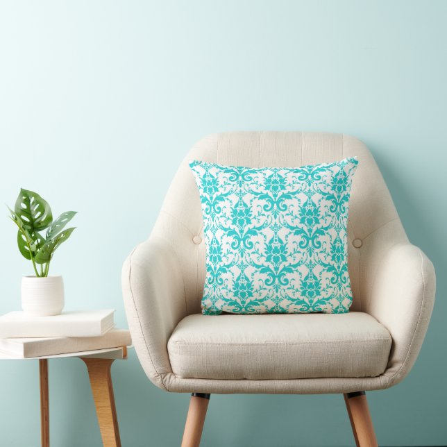 Coussin turquoise Damask (Chaise)