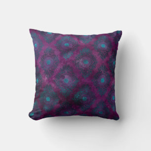 Coussin Turquoise Damask sur Purple