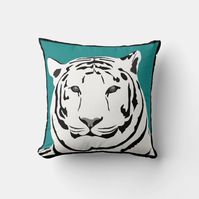 Coussin turquoise de jet de tigre (Recto)