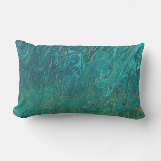 Coussin turquoise de luminaire de flux de couleurs (Recto)
