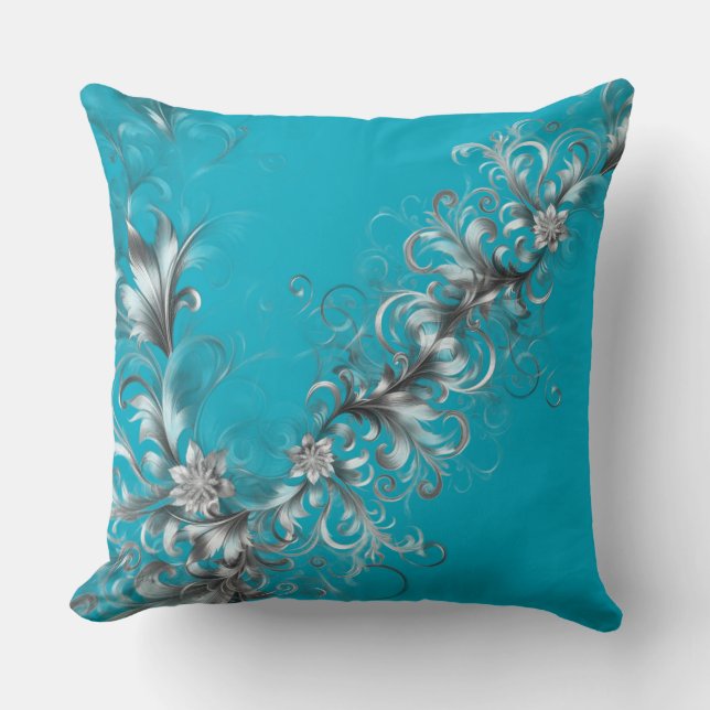 Coussin Turquoise Décoratif  (Recto)