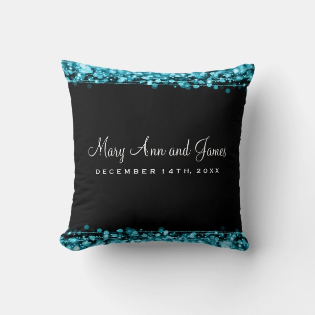 Coussin Turquoise élégante d'étincelles de partie de (Recto)