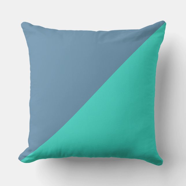 Coussin Turquoise et Air Force bleu couleur solide (Recto)