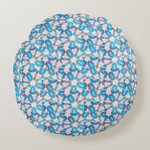 Coussin turquoise et blanc