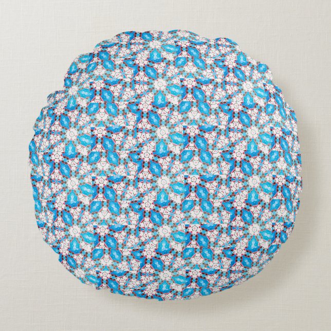 Coussin turquoise et blanc (Devant)