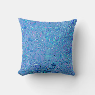 Coussin Turquoise et bleu cristal Abstrait