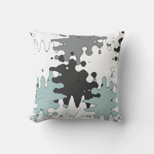 Coussin Turquoise et corail Motif unique