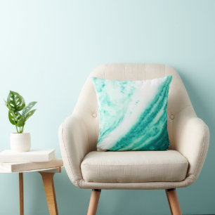 Coussin Turquoise et Marbre blanc