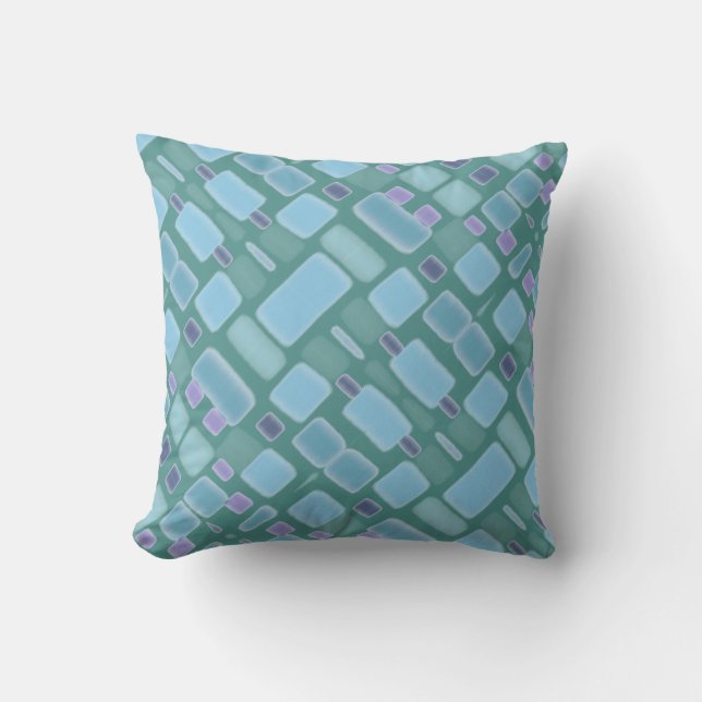 Coussin Turquoise et motifs (Recto)