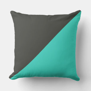 Coussin Turquoise et olive noire Solid Color Arrière - pla