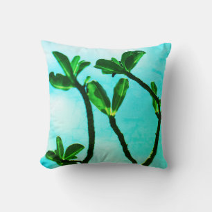 Coussin Turquoise Feuilles de Kudu Lily