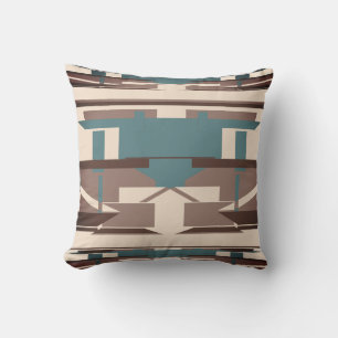 Coussin Turquoise foncé Brown sur mosaïque d'art du sud-ou