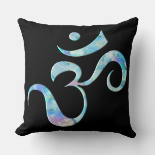 Coussin Turquoise Marbré Om
