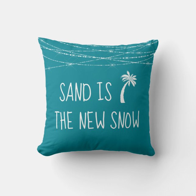 Coussin Turquoise mignon #Sable tropical est le nouveau pa (Recto)