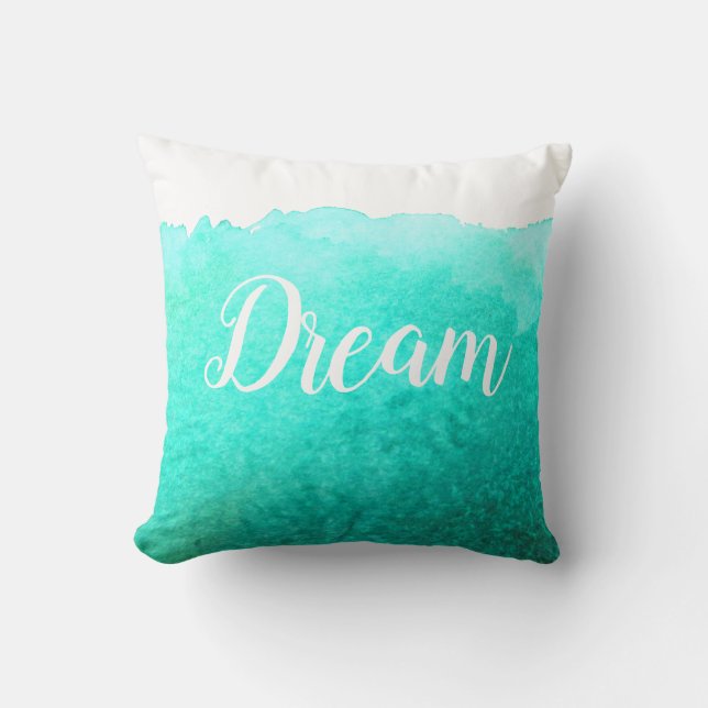 Coussin Turquoise moderne simple conception de plage océan (Recto)