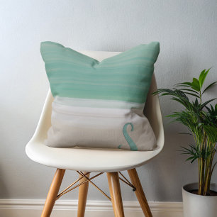 Coussin Turquoise Ocean Beach Monogram Jeu d'oreiller