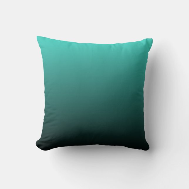 Coussin Turquoise ombré noir (Recto)