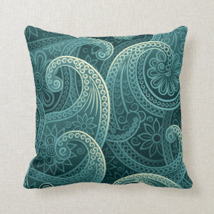Coussin Turquoise Paisley Motif intemporel