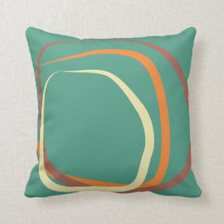 Coussin Turquoise profond avec rose, orange et bla
