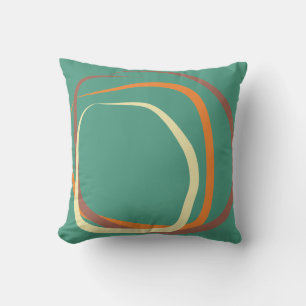 Coussin Turquoise profonde avec rose, orange et bl