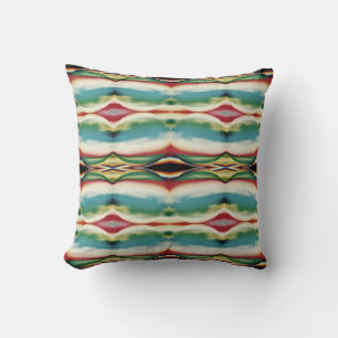 Coussin Turquoise rouge foncé or sud-ouest Look gros carre