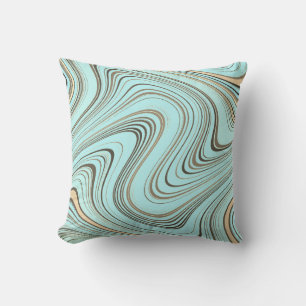 Coussin Turquoise rustique et Courbe or