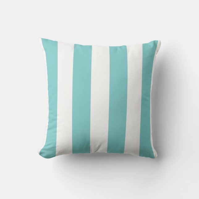 Coussin Turquoise souple et blanc (Recto)