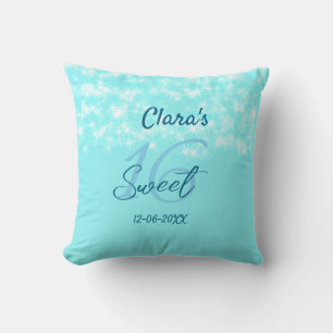 Coussin Turquoise turquoise agate doux 16 anniversaire ajo