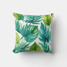 Turquoise Vert Tropical Feuilles Palm Fronds Feuil