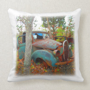 Coussin Turquoise vintage d'années '30 et voiture de