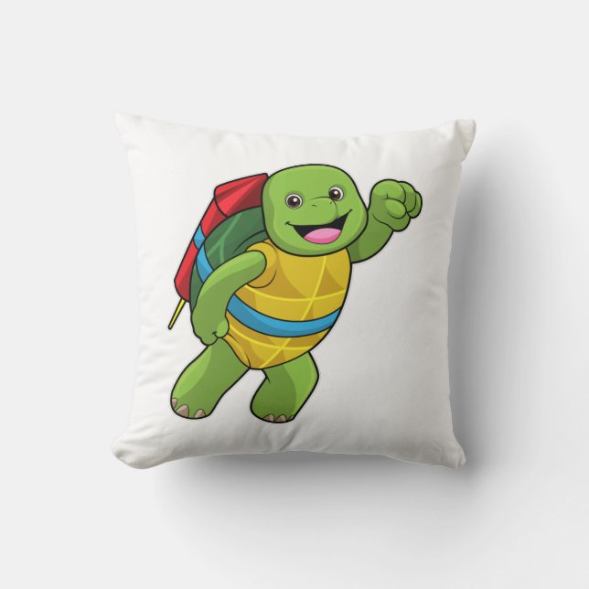 Coussin Turtle at Flying with Rocket (Recto)
