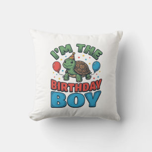Coussin Turtle pour garçon d'anniversaire Design de chemis
