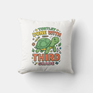 Coussin Turtley Fait Avec T-Shirt École De Tortue De Trois