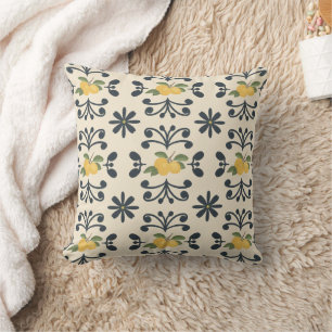 Coussin Tuscan Lemon Grove Réversible Citron & Rayure