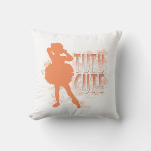 Coussin Tutu Cute (orange) Throw Pillow