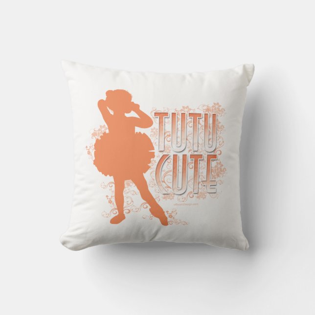 Coussin Tutu Cute (orange) Throw Pillow (Recto)