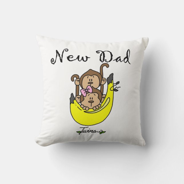 Coussin Twin Boy and Girl New Dad Cadeaux (Recto)