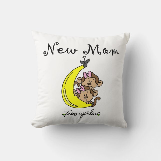 Coussin Twin Girls Nouveau cadeau maman (Recto)