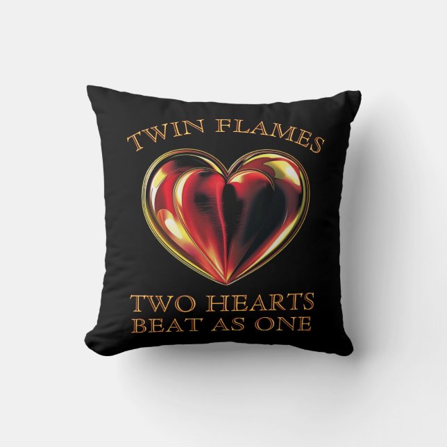 Coussin Twinflames Deux cœurs battent comme une seule âme  (Recto)