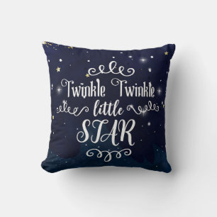 Coussin Twinkle Little Star Baby Shower Bleu Or étoilé