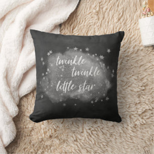 Coussin Twinkle Little Star   Gris de charbon et argent